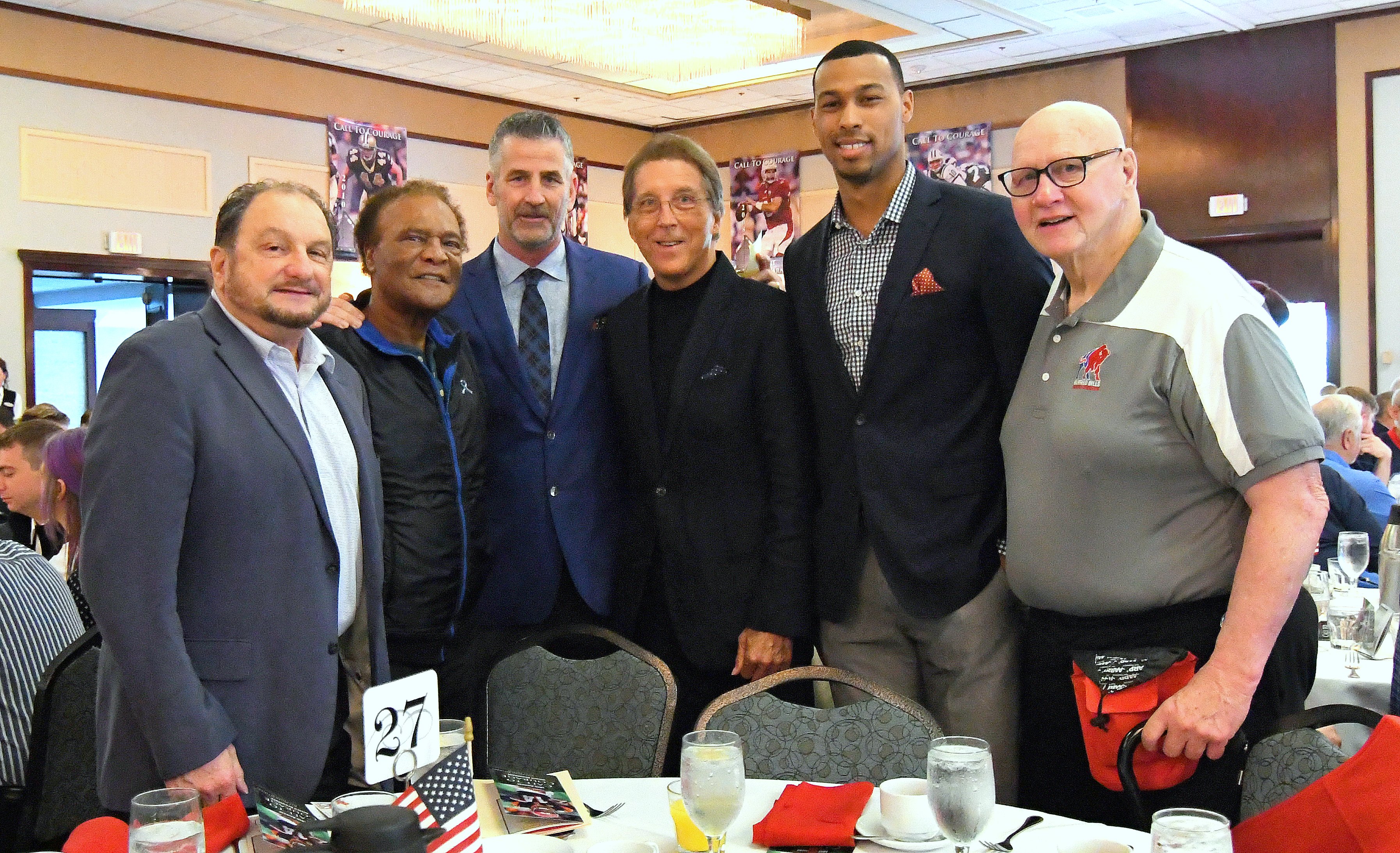 Bills Alumni attend the Call to Courage Awards Breakfast (l to r) Lou Piccone, Booker Edgerson, Frank Reich, Ed Rutkowski, Jeremy Kelley & Bob Dugan